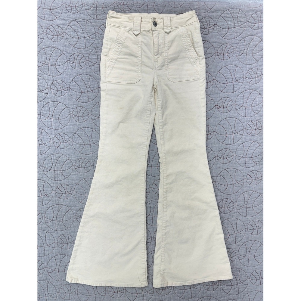 American Eagle Pants Cream Corduroy Festival Flare / Women's 00